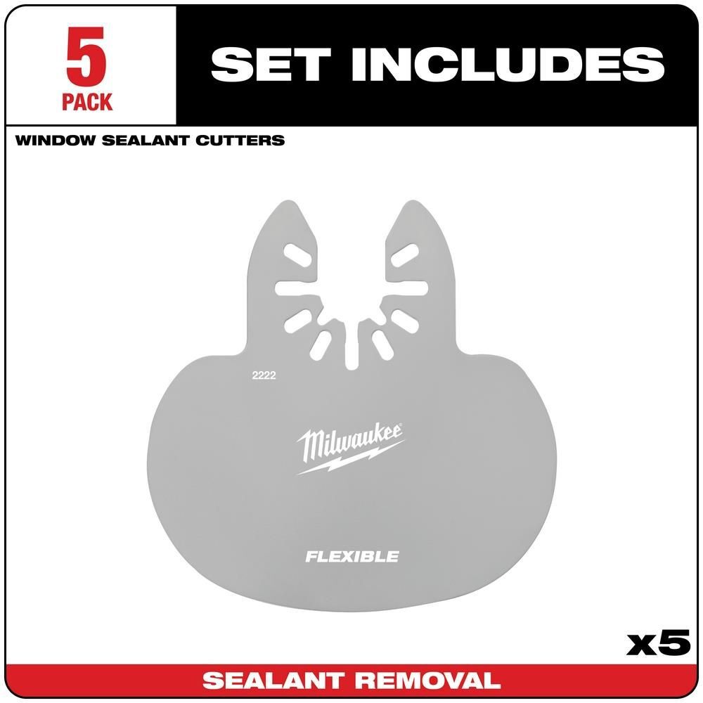 Milwaukee OPEN-LOK MUSHROOM SEALANT SCRAPER BLADE 5PK, large image number 2