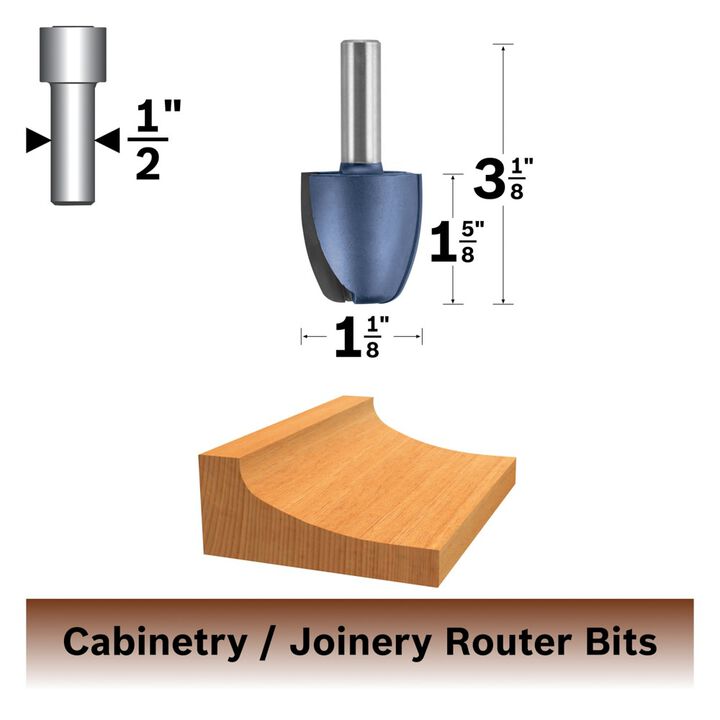 Bosch 1 1/8in x 1 5/8in Carbide Tipped Cove Vertical Raised Panel Bit, large image number 1