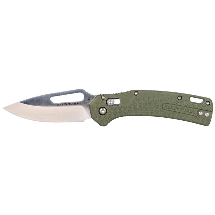 Klein Tools KTO Drop Point Knife, Moss Green