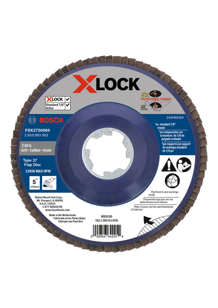 Bosch X-Lock Flap Discs 5in - 60 grit