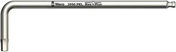 Wera Tools 3950 PKL 4.0mm Stainless Hex-Plus Long Arm Ball Point L-Key