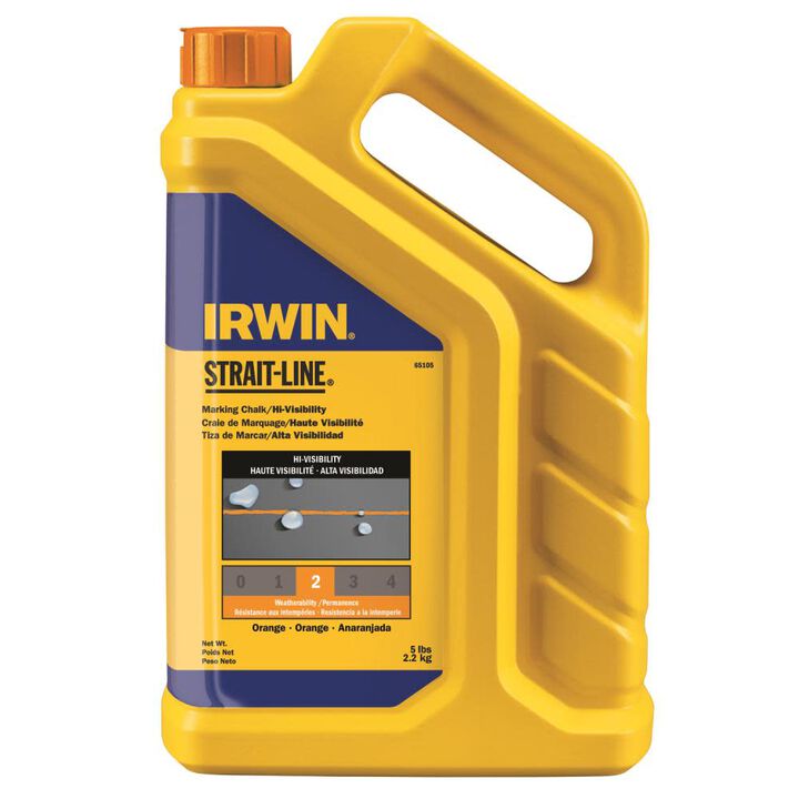 Irwin 5lb Orange Chalk Hi Vis Pack of 4, large image number 1