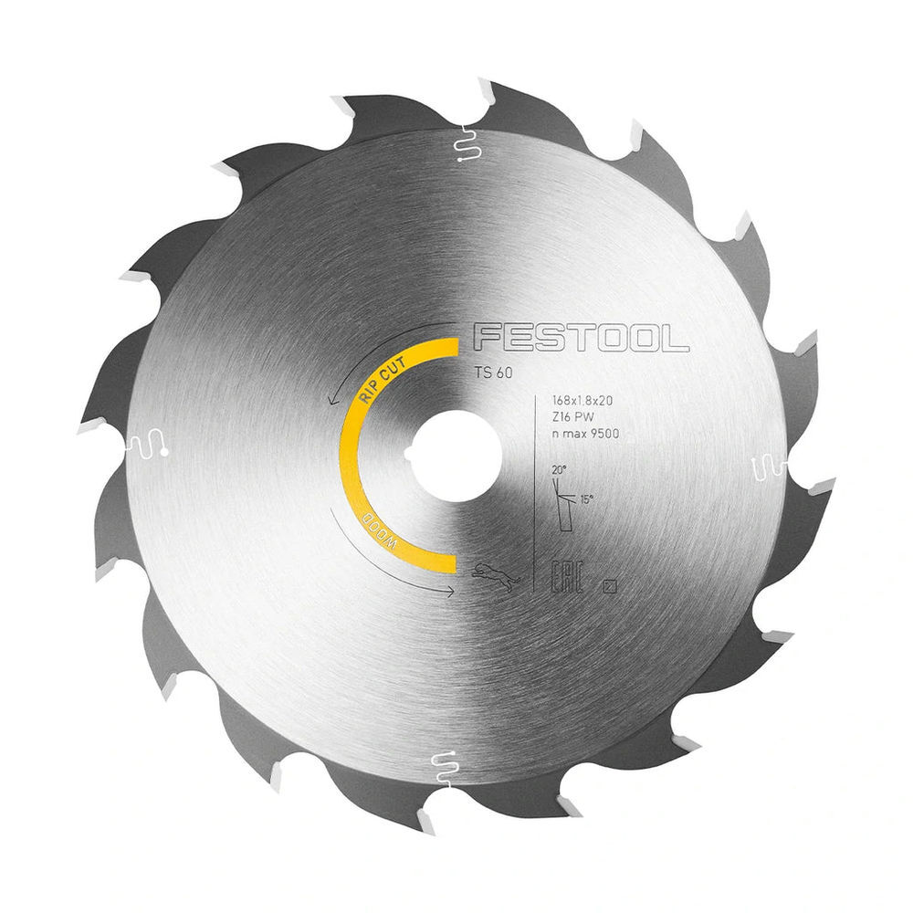 Festool HW 168 mm 16T Saw Blade For Wood Rip Cut, large image number 2