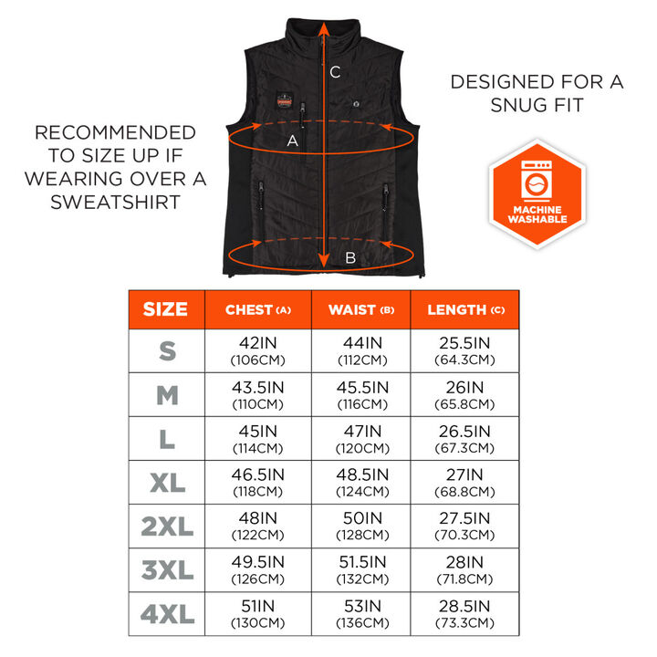 Ergodyne N-Ferno 6495 Rechargeable Heated Vest with Battery Black Medium, large image number 7