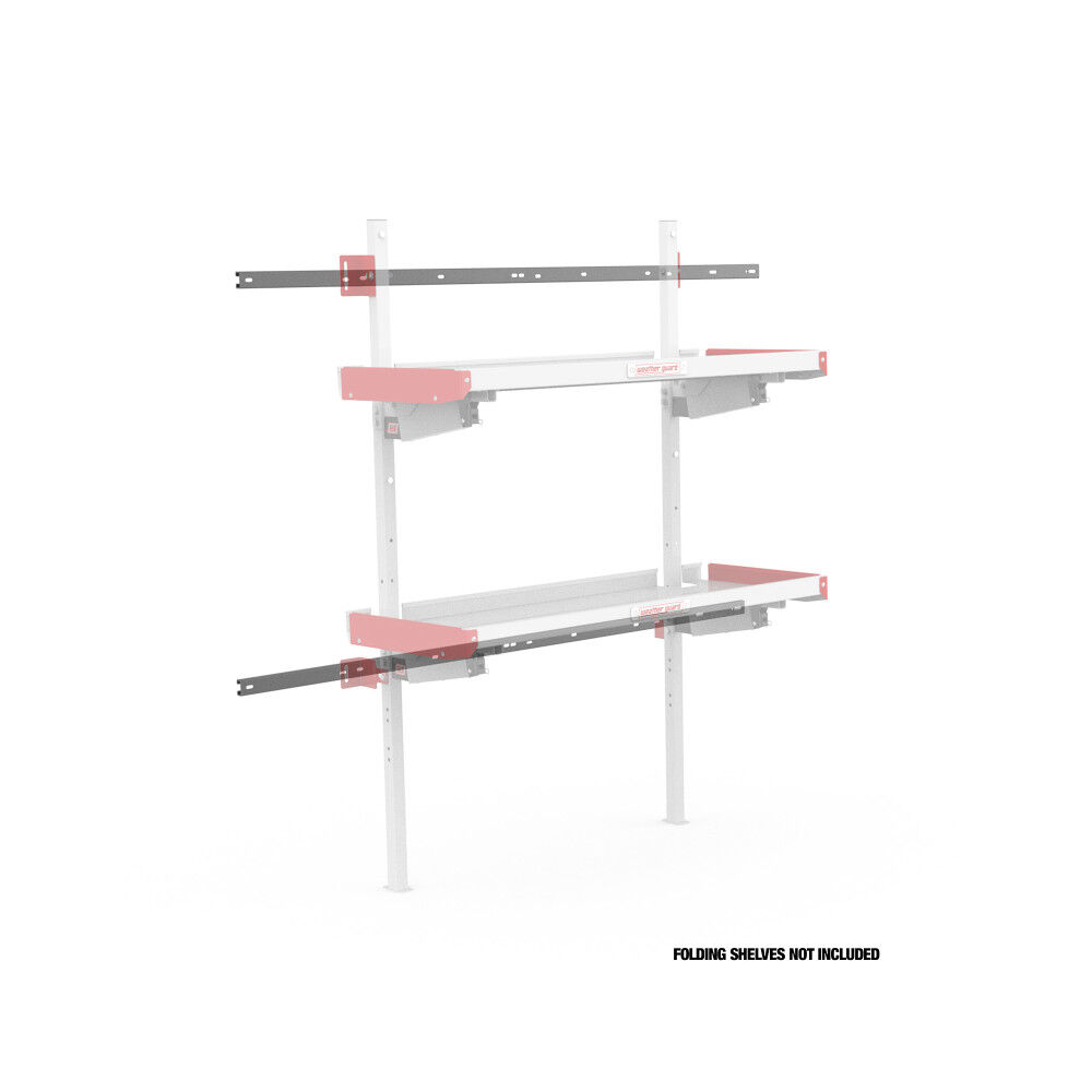 Weather Guard Folding Shelf Mounting Rails, RAM ProMaster 159 Inch Wheelbase, Passenger and Driver Rear, large image number 4