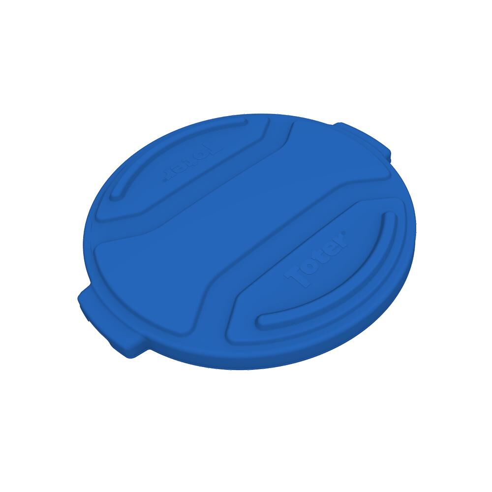 Toter 20 Gallon Round Trash Can Lid Blue, large image number 2