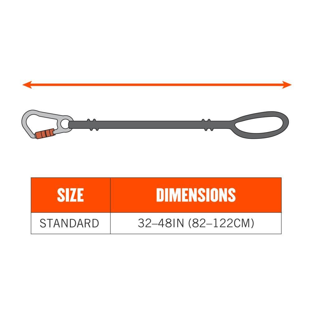 Ergodyne 15lbs Tool Lanyard Single Carabiner, Black 10pk, large image number 7