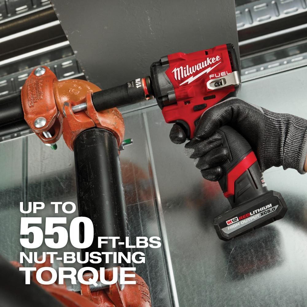 Milwaukee M12 FUEL Stubby 1/2" Pin Detent Impact Wrench (Bare Tool) with Protective Boot, large image number 10