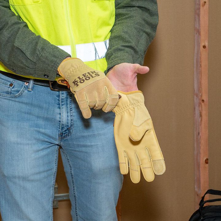 Klein Tools Leather All Purpose Gloves, Large, large image number 4