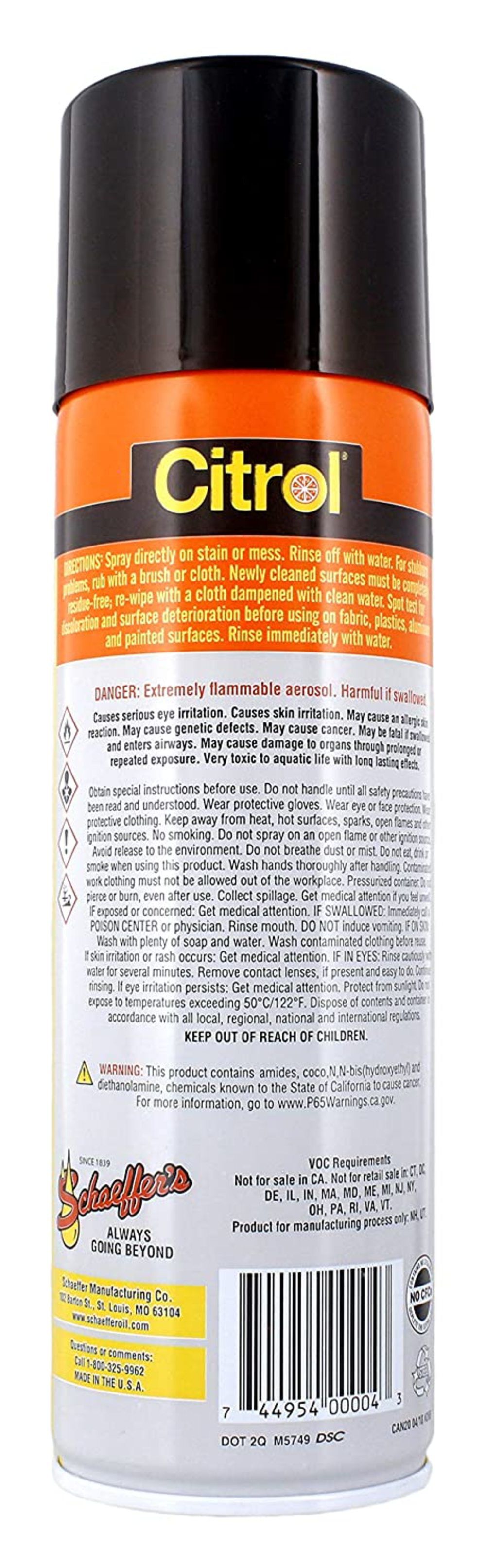 Schaeffer Mfg 16 Oz Multipurpose Biodegradable Citrus Based Cleaner & Degreaser, 12 Pieces, large image number 4
