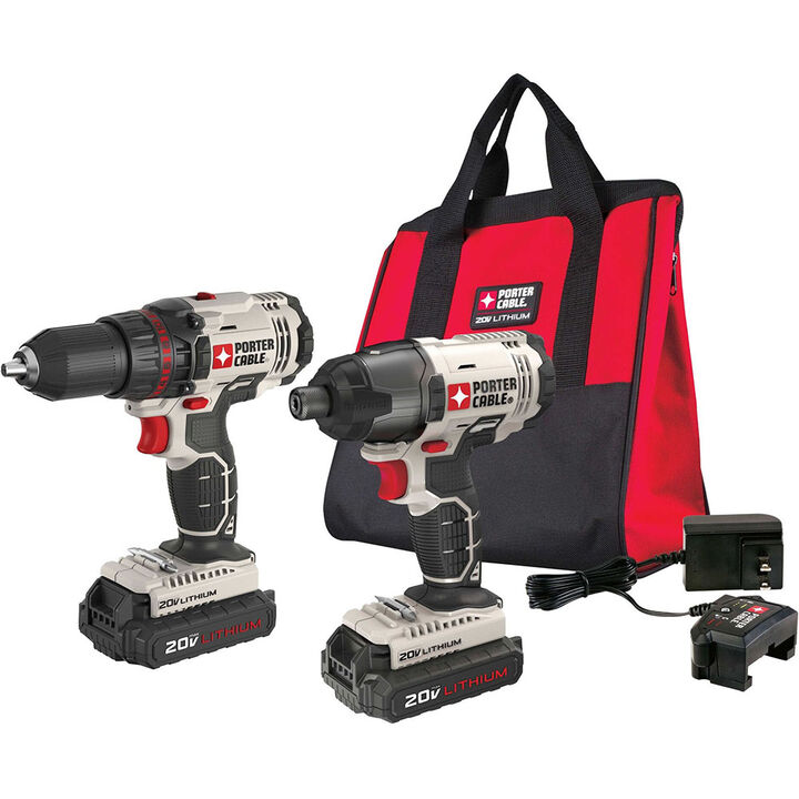 Porter Cable 20V MAX 2 Tool Combo Kit with Soft Case