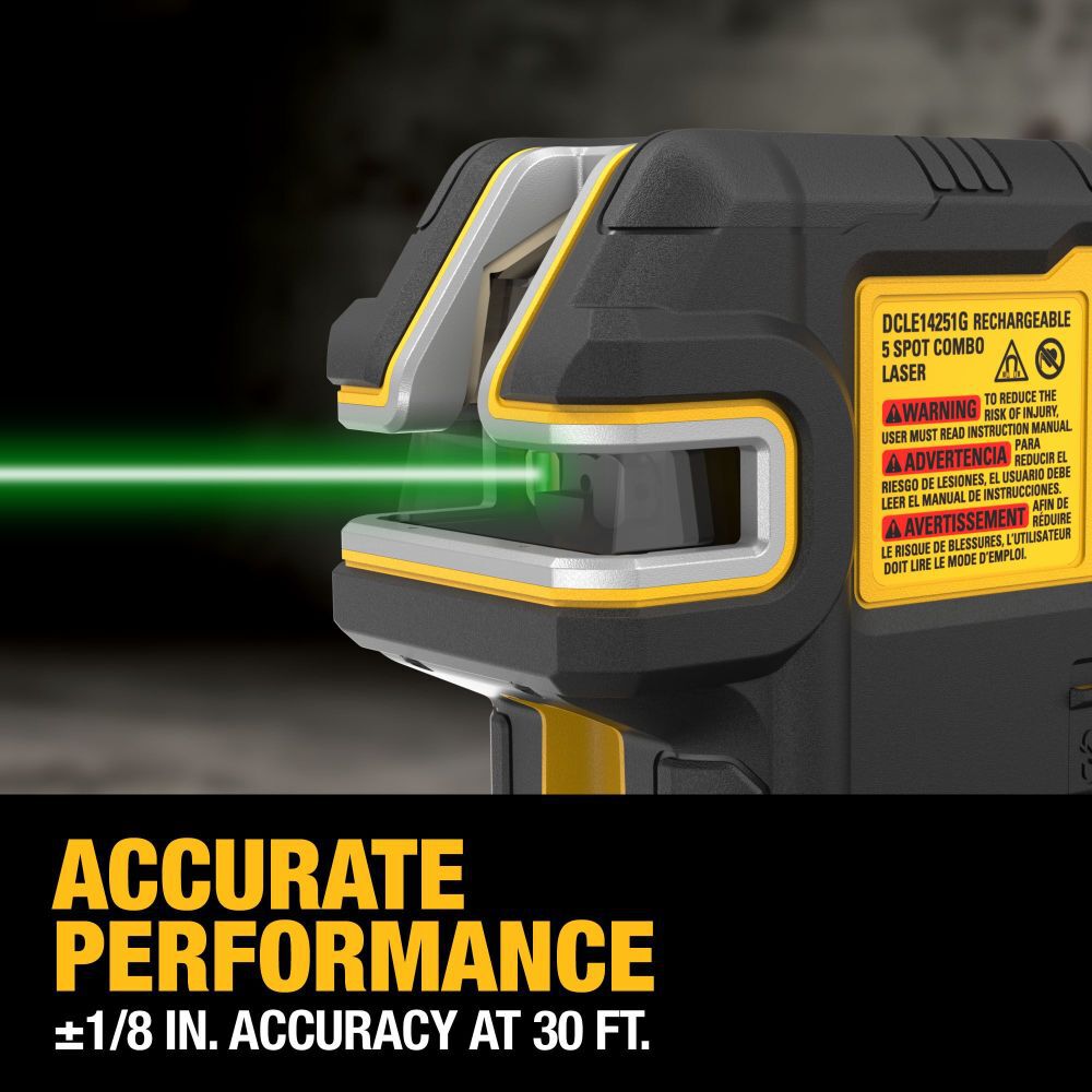DEWALT USB Rechargeable Green 5 Spot and Cross Line Laser Kit, large image number 5