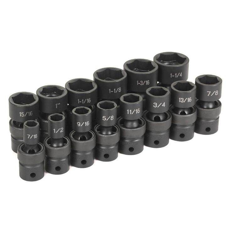 Grey Pneumatic 1/2in Drive 14 Pc. Standard Length Fractional Universal Set