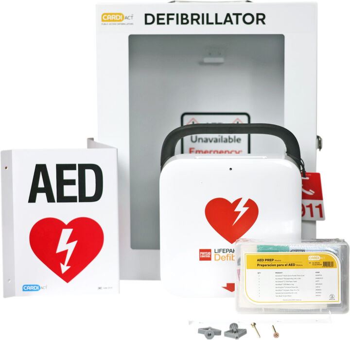 Aero Healthcare CARDIACT LIFEPAK CR2 Semi-automatic, Cellular, English with Handle Standard Cabinet