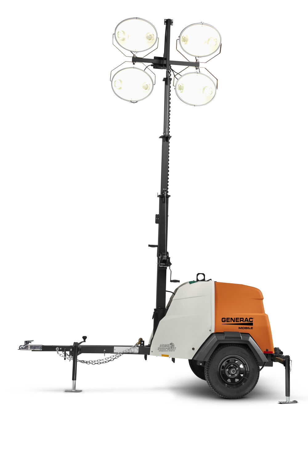 Generac Mobile Products 6kW Vertical Mast Light - Manual Winch with Kubota Diesel, large image number 2