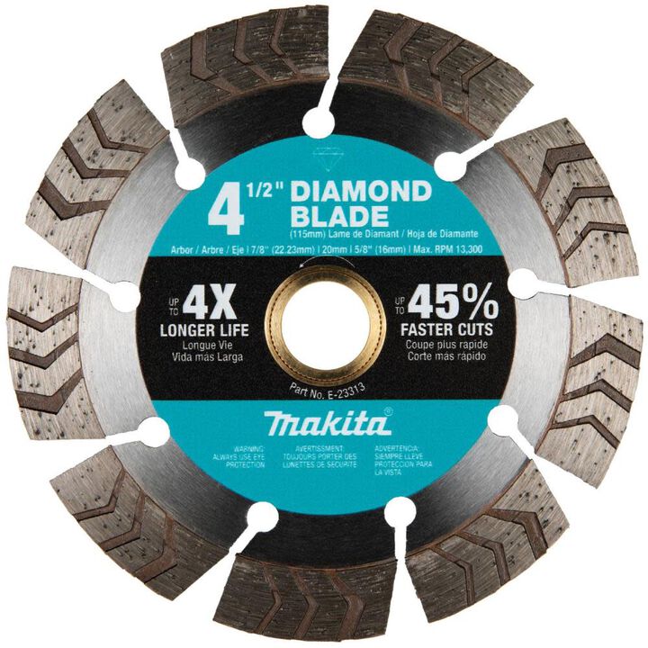 Makita 4 1/2 Inch Segmented Turbo Rim Diamond Blade for Masonry