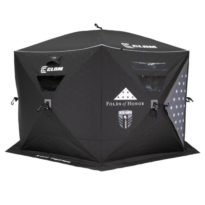 Clam Outdoors X-600 Thermal Ice 94 Sq Ft 900 Denier Fabric 4 Sided Hub Shelter, large image number 1