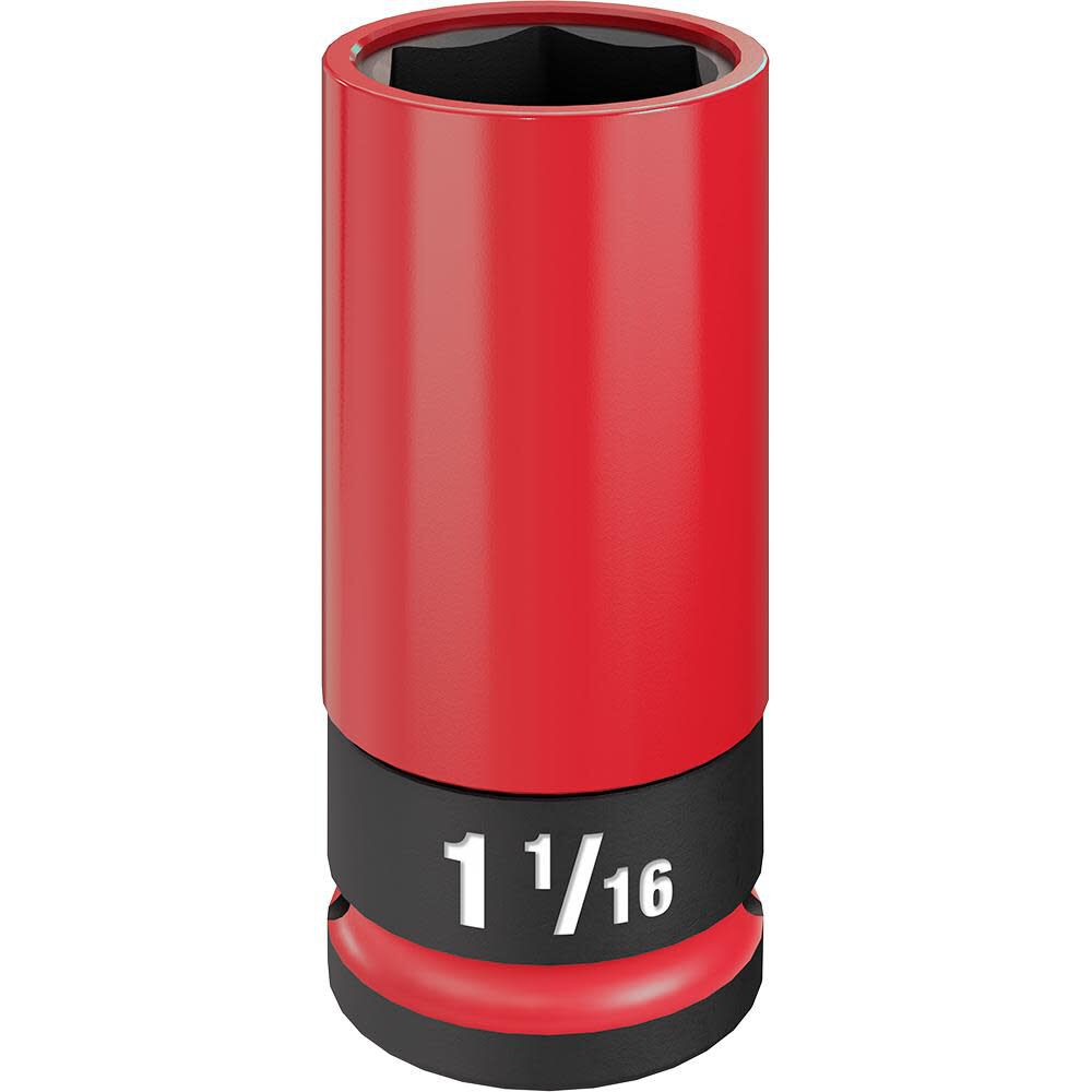 Milwaukee SHOCKWAVE Impact Duty Socket 1/2 Drive 1-1/16in SAE Lug Nut Wheel, large image number 1