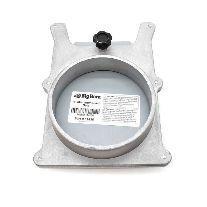 Big Horn 4 Inch Aluminum Blast Gate For Vacuum/Dust Collector