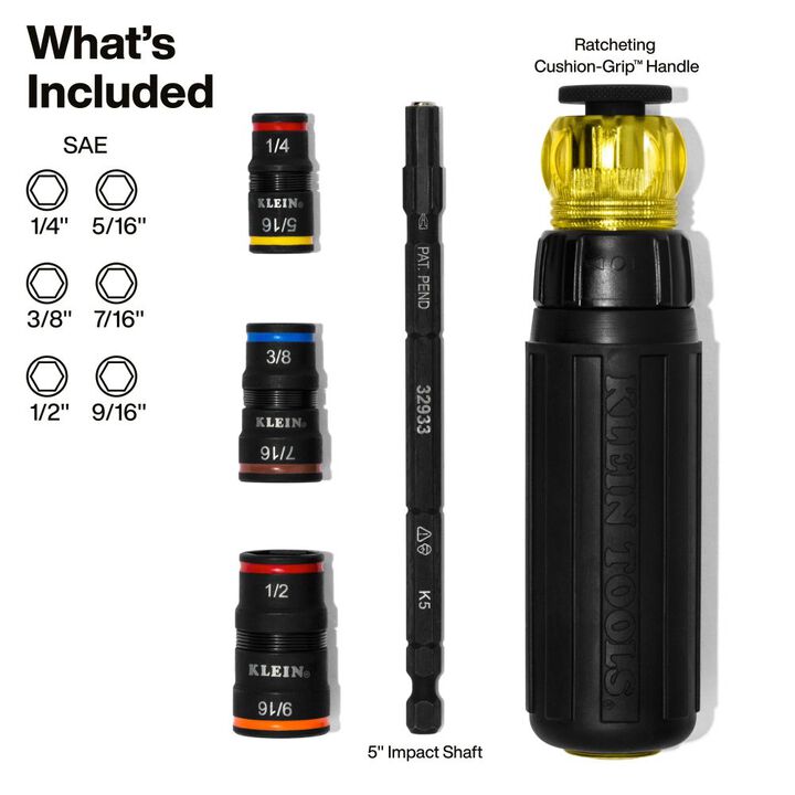 Klein Tools Impact Socket with Ratchet Handle, large image number 1