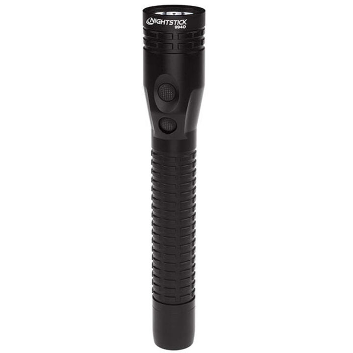 Nightstick Metal Dual-Light Flashlight with Magnet Rechargeable, Black