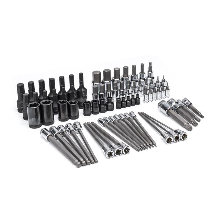 GEARWRENCH 1/4, 3/8, 1/2 Drive Metric Bit Socket Set in Foam Storage Tray 74pc, large image number 3