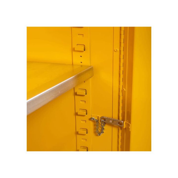 Justrite 22 Gallon Yellow Steel Self Close 1 Shelf Flammable Cabinet, large image number 1