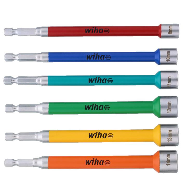 Wiha Nut Setter Color Coded Magnetic Metric Set 6pc