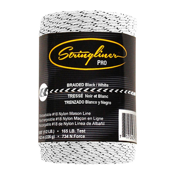 Stringliner #18 Construction Line Braided Black/White 500' Bonded