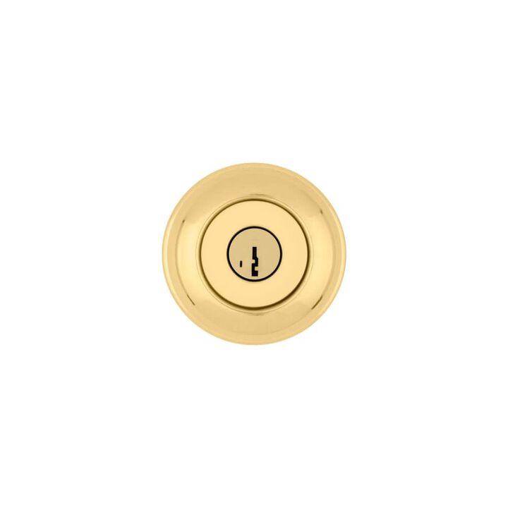 Kwikset Polished Brass Signature Series Keyed Entry Juno Door Knob, large image number 3