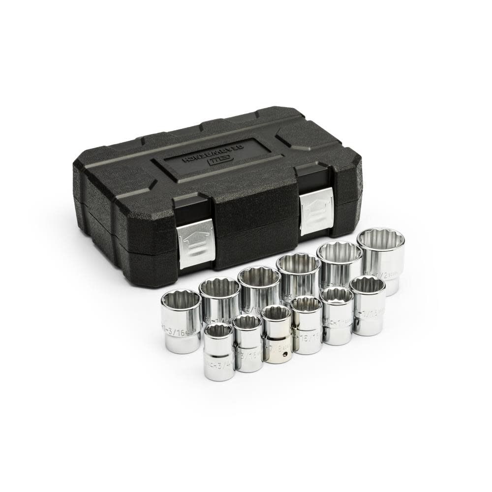 GEARWRENCH 3/4 Inch Drive 12 Point SAE Standard Length Socket 12 Piece Set, large image number 1