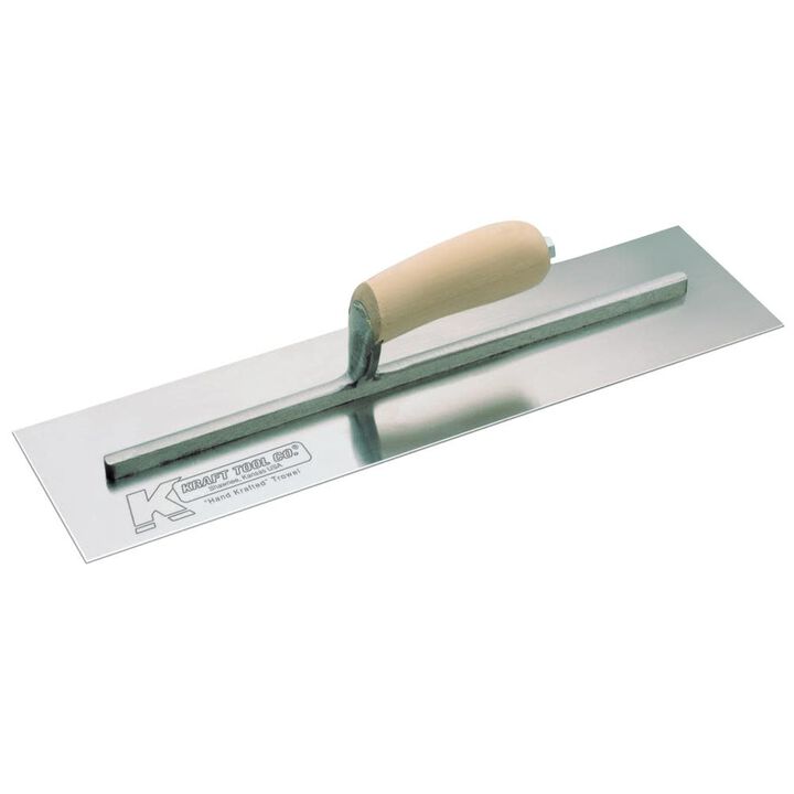 Kraft Tool Co 20 In. x 4 In. Carbon Steel Cement Trowel with Wood Handle