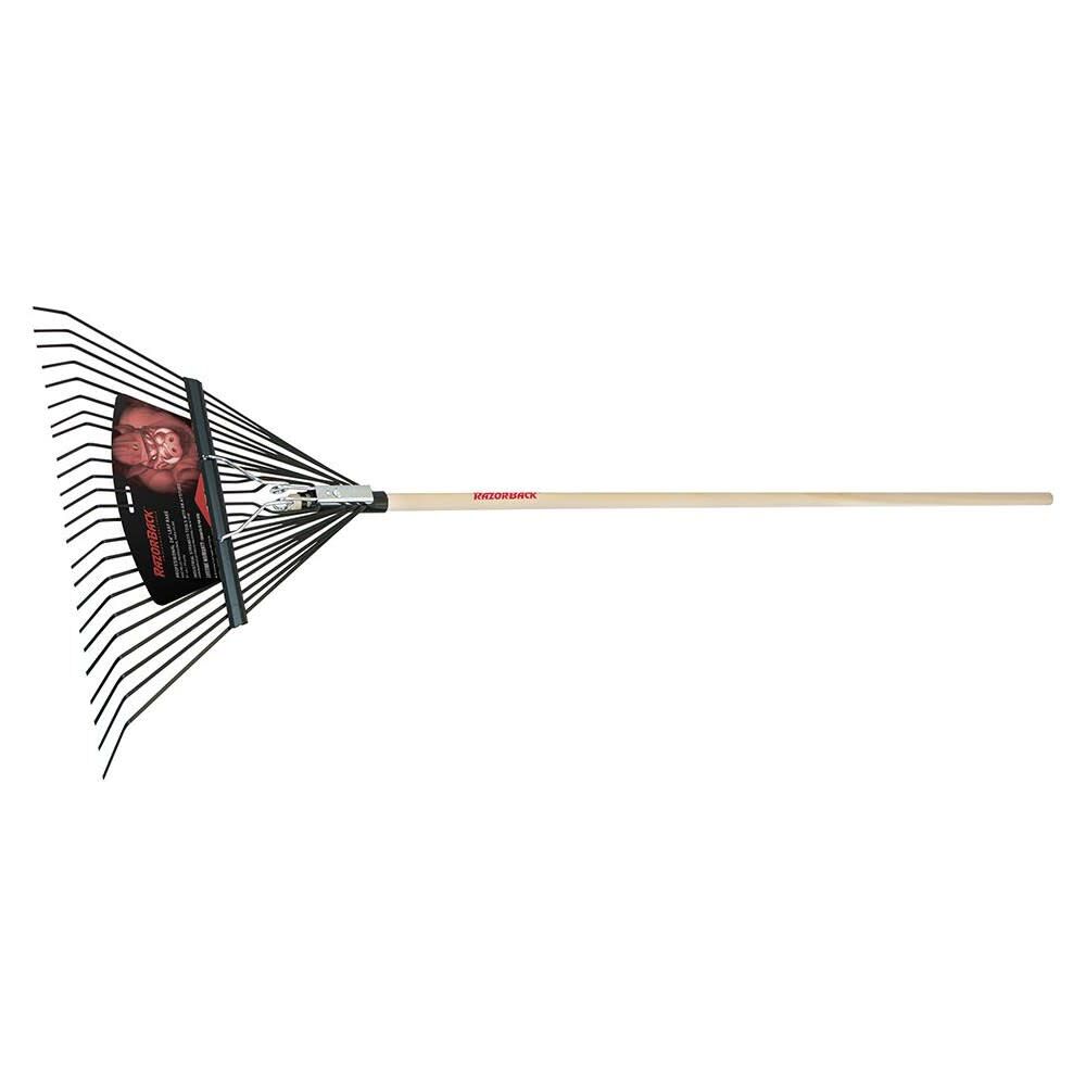 Razorback Razor-Back 24 Tine Steel Head Leaf Rake with 54in Wood Handle, large image number 2