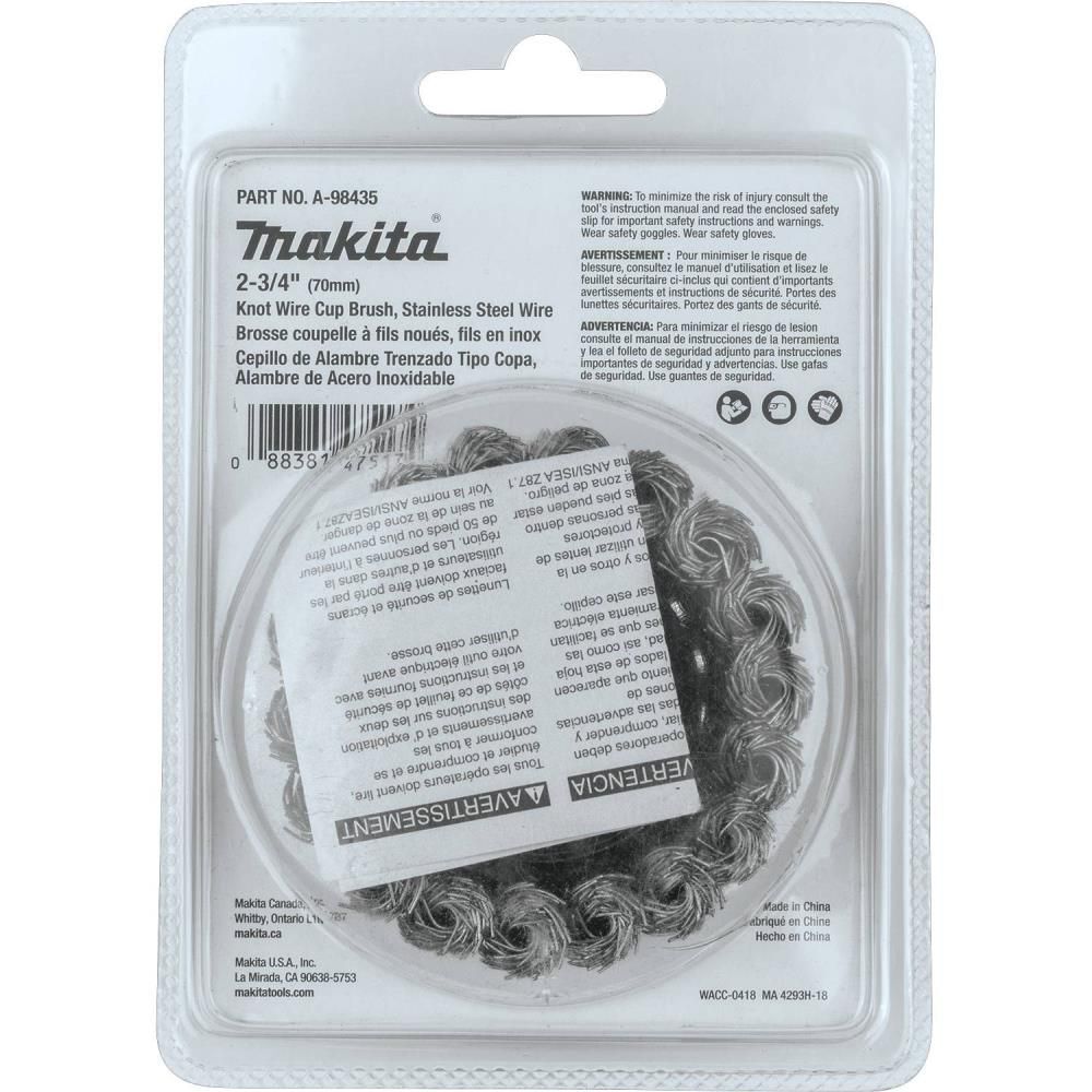 Makita 2-3/4in Knot Wire Cup Brush Stainless 5/8in-11, large image number 4