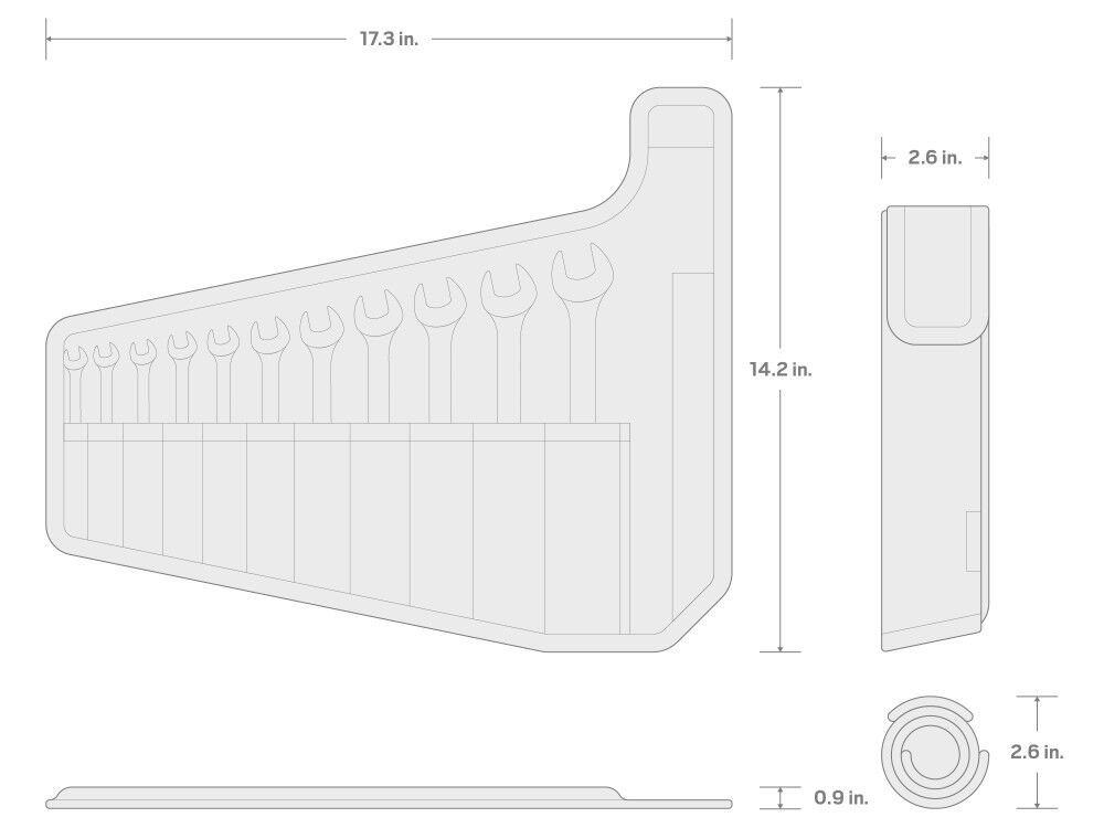 Tekton Combination Wrench Set with Pouch, 11-Piece (1/4-3/4 Inch), large image number 5