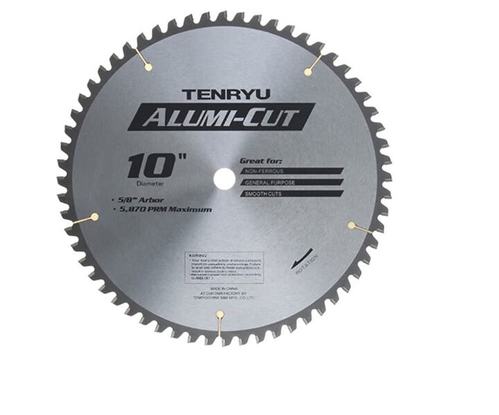 Tenryu 10in x 80T x 5/8in Arbor Alumi-Cut Table/Miter Saw Blade, large image number 1