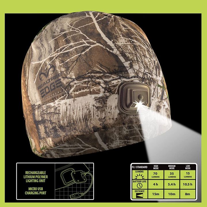 Panther Vision POWERCAP HCL Beanie Realtree Edge LED Rechargeable, large image number 1