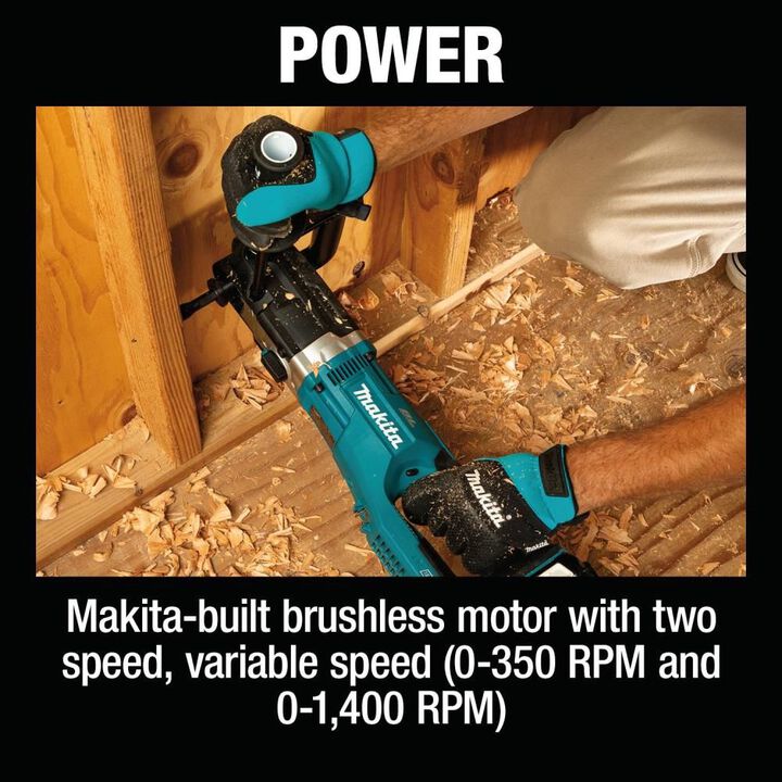 Makita 18V X2 (36V) LXT 7/16in Hex Right Angle Drill Brushless Kit, large image number 21