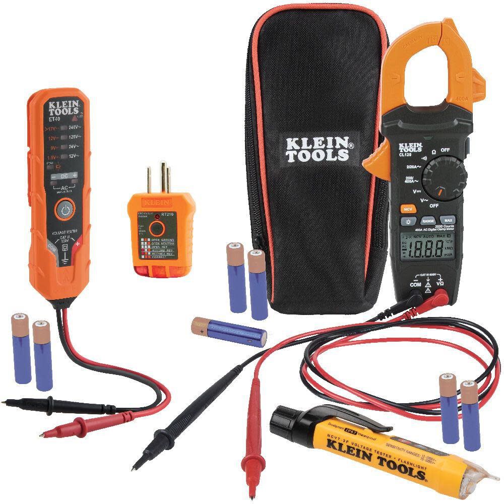 Klein Tools Digital Clamp Meter Non Contact Voltage Tester Electrical Test Set, large image number 1
