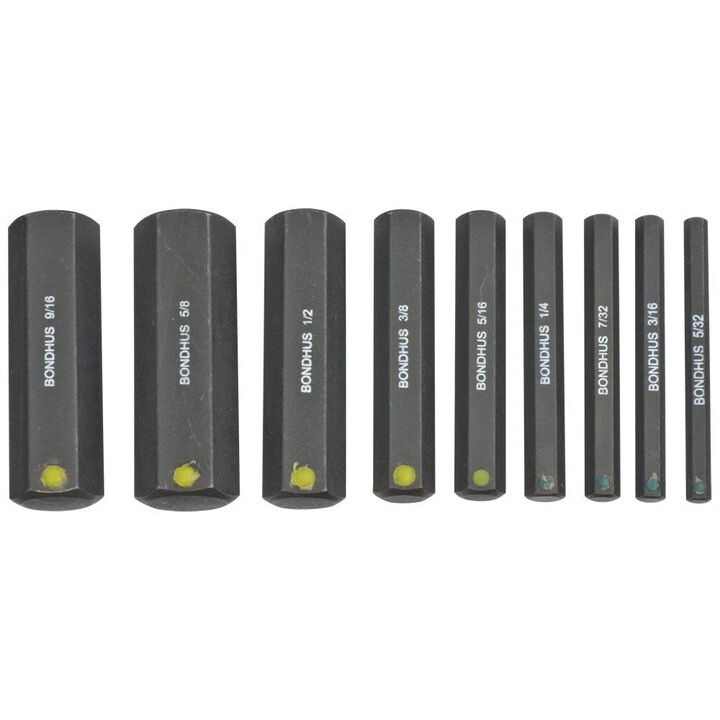 Bondhus 9pc Prohold Hex Socket Bit Set 5/32-5/8