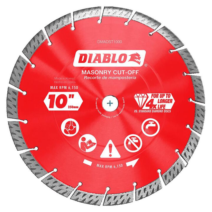 Diablo Tools 10 Inch Segmented Turbo Rim Diamond Cut-Off Blade for Masonry