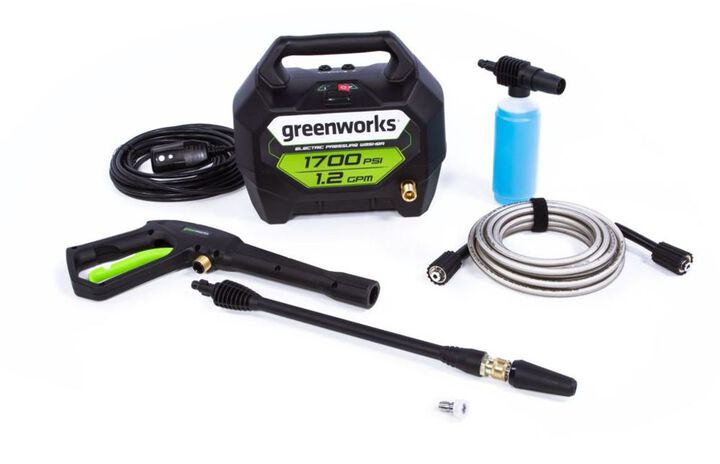Greenworks 1700 PSI 1.2 GPM Electric Cold Water Pressure Washer with 2 Spray Nozzles
