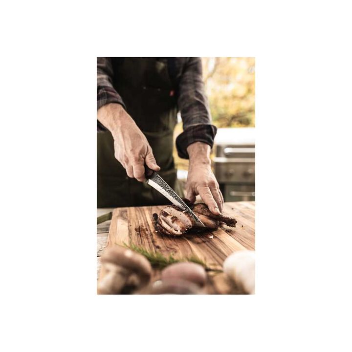 TRUE Primal Forge Steel Blade Tanto Slicer Knife with Wood Handle, large image number 7