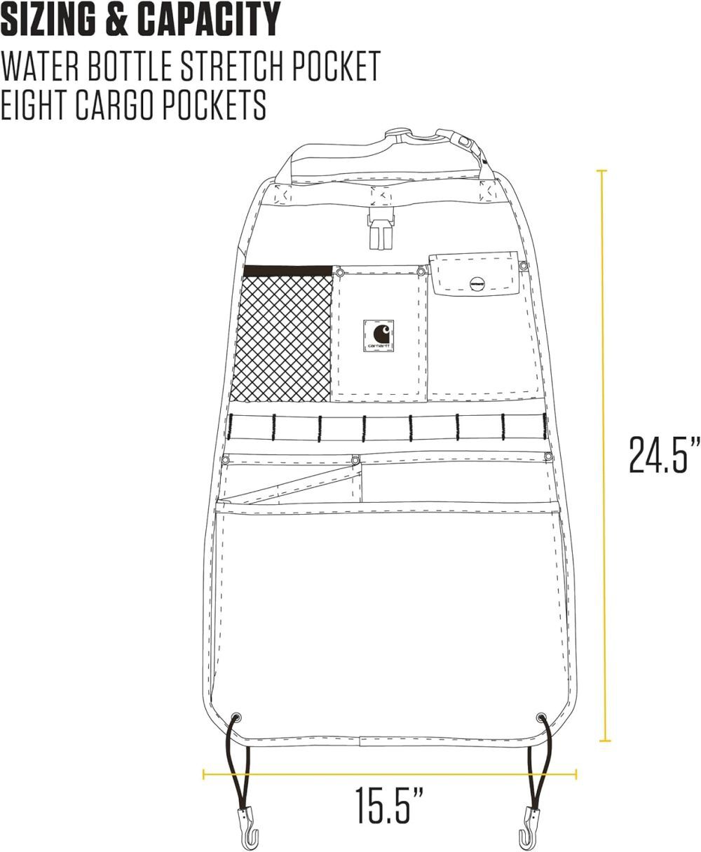 Carhartt Brown Regular OS Universal Nylon Duck Seat Organizer, large image number 6