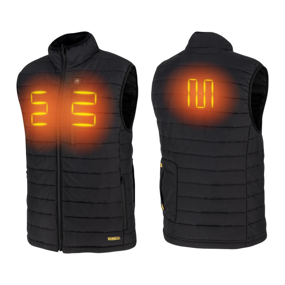 DEWALT Mens Heated Puffer Vest, Black, XL, large image number 2