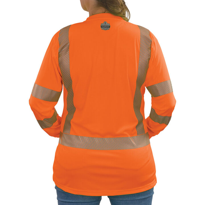 Ergodyne GloWear 8387 Womens Performance Class 3 Long Sleeve Shirt Hi-Vis Orange 2XL, large image number 6