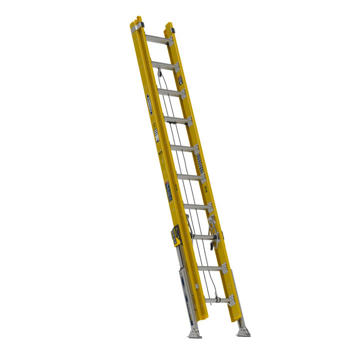 Werner 20 Ft. Type IAA Fiberglass D-Rung Extension Ladder with Werner LevelSafe Pro Leveler