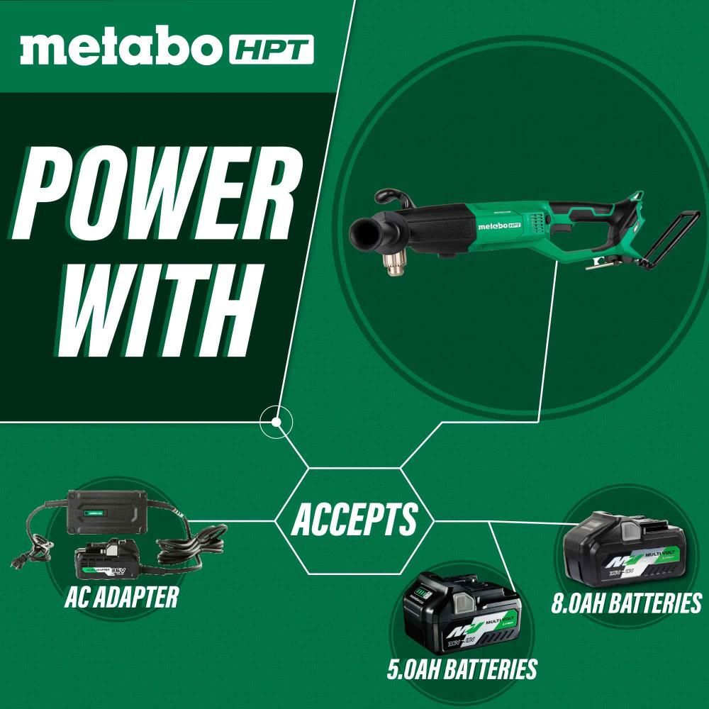 Metabo HPT 36V MultiVolt Cordless 1/2 in High Power Right Angle Drill Kit, large image number 4