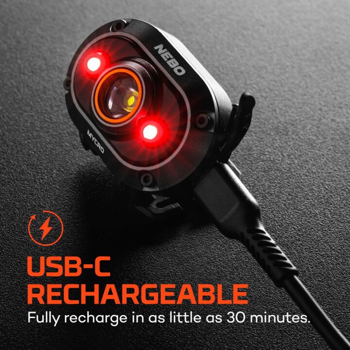 Nebo MYCRO 450 Lumens Rechargeable LED Headlamp, Light Gray, large image number 1