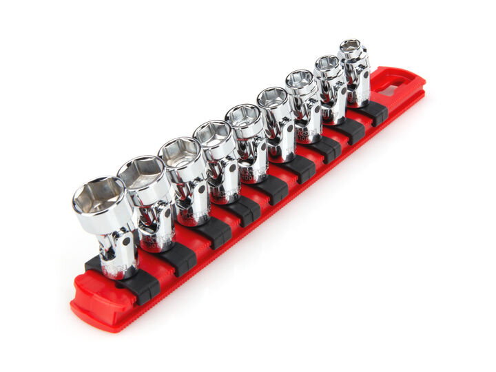 Tekton 1/4 Inch 6 Point Universal Joint Socket Set, 9 Pieces (6-14 mm), large image number 1
